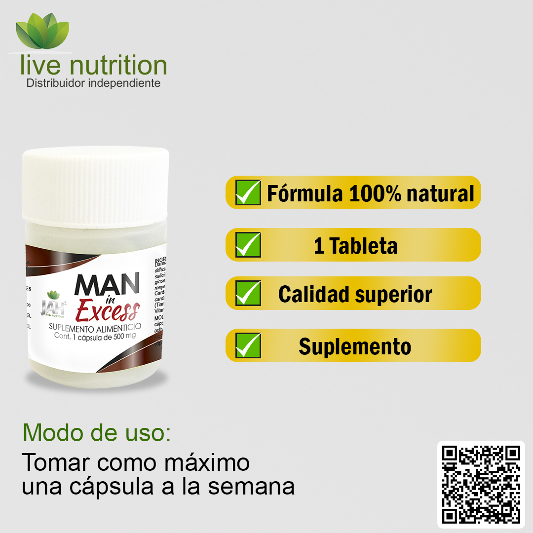 MAN IN EXCESS 1 TABLETA CÁPSULAS modo de uso